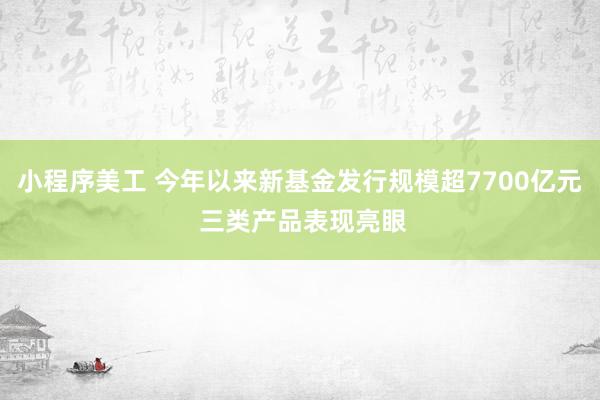 小程序美工 今年以来新基金发行规模超7700亿元 三类产品表现亮眼